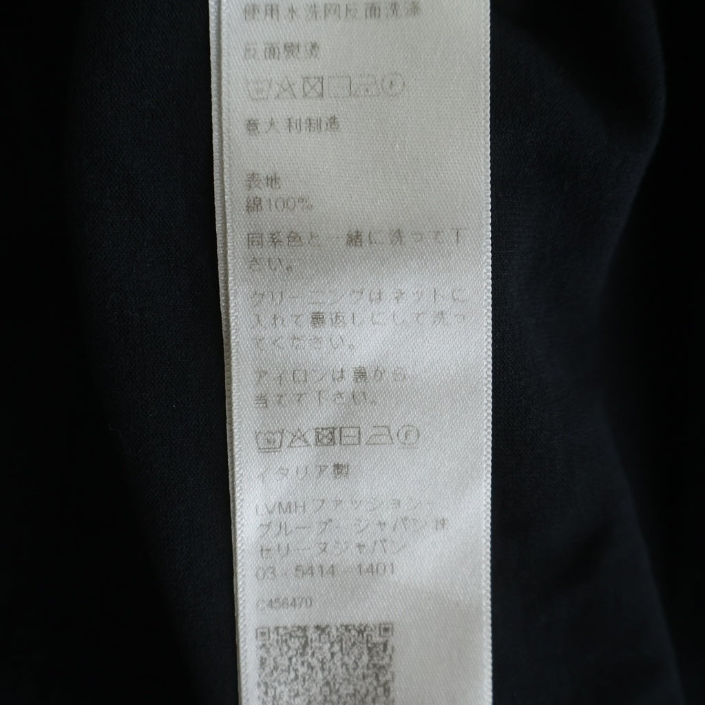 CELINE(セリーヌ) トリオンフ エンブロイダリー ワンポイントロゴ刺繍 クルーネック半袖Tシャツカットソー ブラック 2X04I671Q
