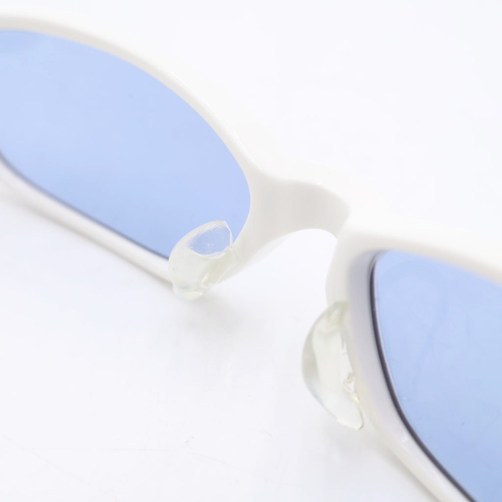 999.9(フォーナインズ) NP-41 ブルーカラーレンズ スクエアフレーム サングラス アイウェア 眼鏡 ホワイト S002