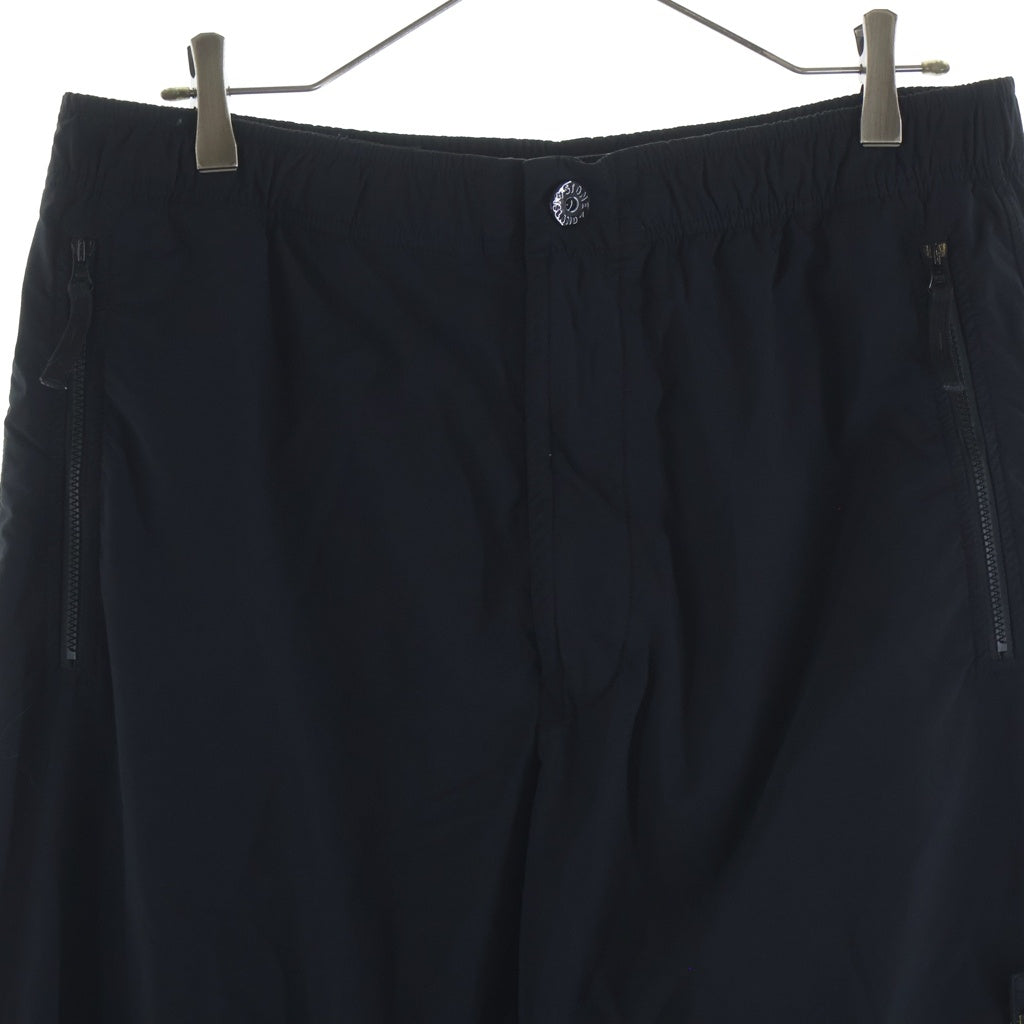 STONE ISLAND(ストーンアイランド) 26SS Polyamide Straight Black Trousers ロゴワッペン刺繍 ナイロンストレートパンツ ブラック L1S153100048