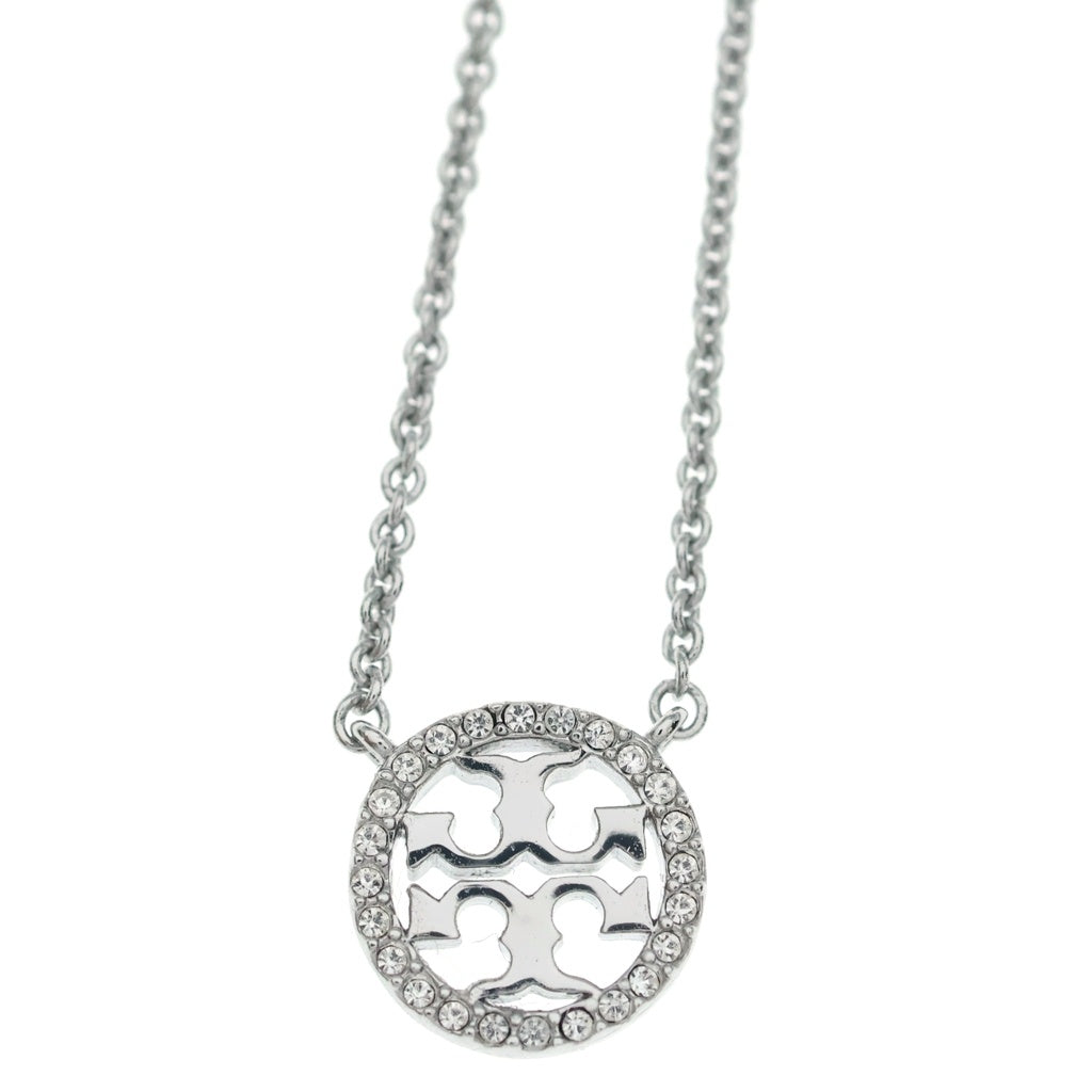 TORY BURCH(トリー バーチ) MILLER PAVE LOGO DELICATE NECKLACE ミラー パヴェ ロゴ デリケート チェーンネックレス 53420