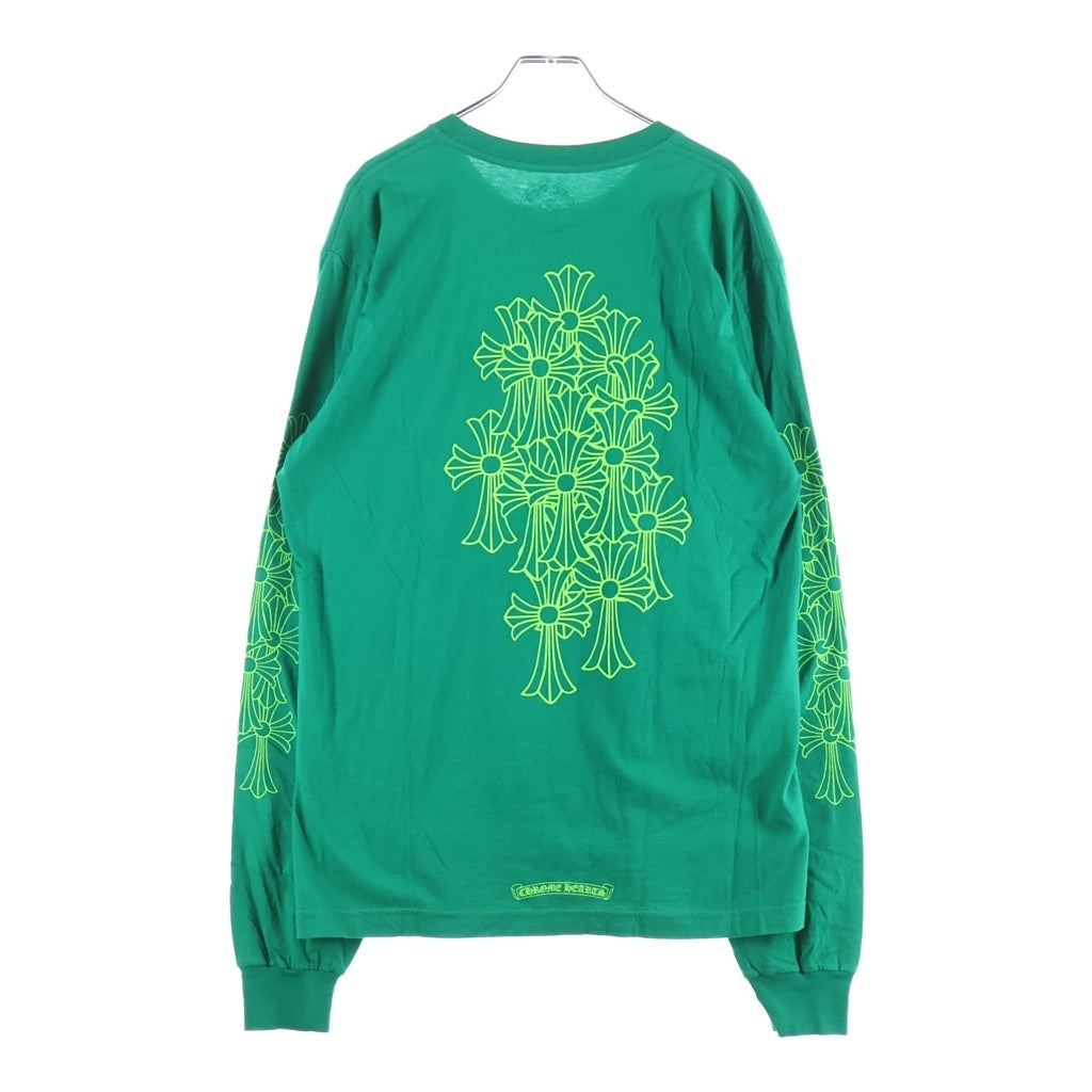 CHROME HEARTS(クロムハーツ) Cemetery Cross Print Long Sleeve Tee セメタリークロスプリント ロングスリーブクルーネック長袖カットソー グリーン