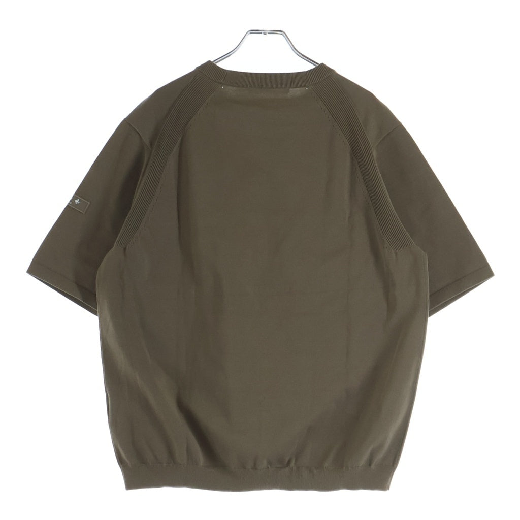 TATRAS(タトラス) CALCANTE カルカンテ Knit Pullover T-Shirts ロゴパッチ クルーネック半袖ニットTシャツカットソー ベージュ MCKZ0448053588