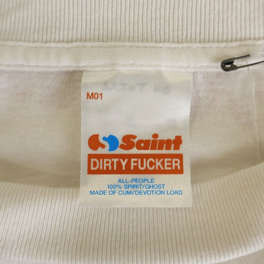 SAINT MICHAEL(セントマイケル) 26AW DEEP_SS T-SHIRT プリントクルーネック半袖Tシャツカットソー ホワイト SM-MK1-0000-011