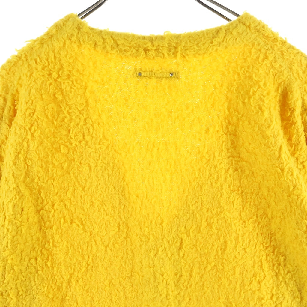 MINEDENIM(マインデニム) Shaggy Cotton Knit Cardigan シャギーコットン 長袖ニットカーディガン イエロー 2303-6001-25-022
