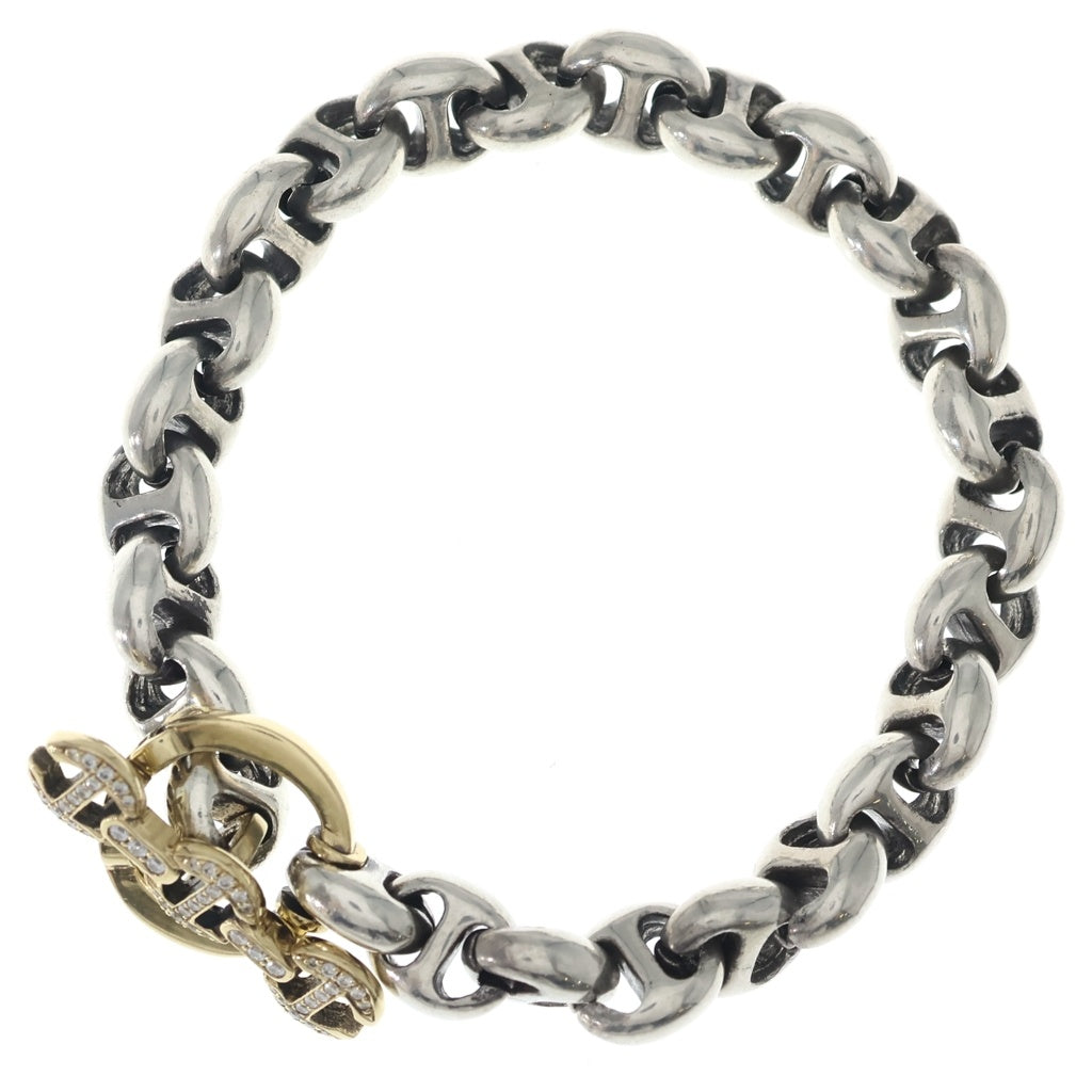 HOORSENBUHS(ホーセンブース) K18 10MM OPEN-LINK BRACELET オープンリンクブレスレット ダイヤ コンビ シルバー/ゴールド