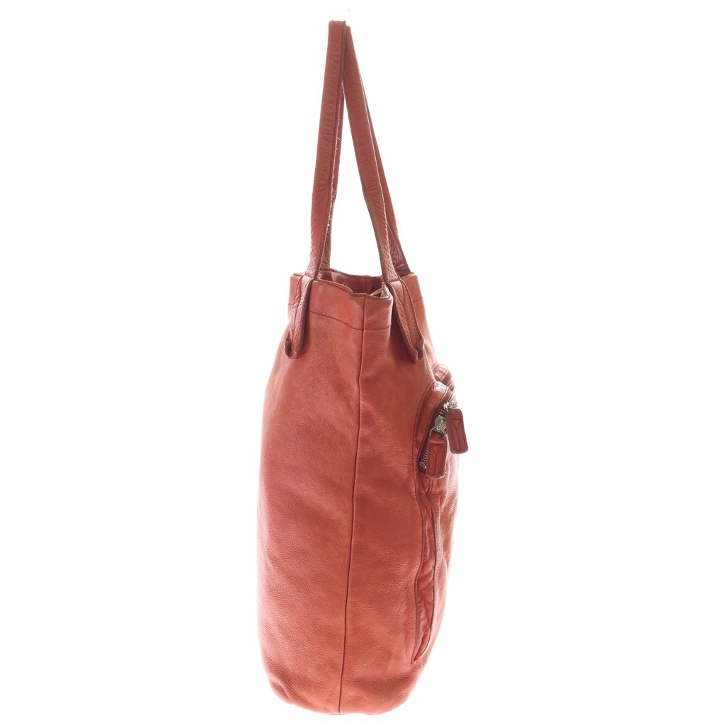Y's(ワイズ) 06SS COWHIDE TOTE BAG フロントジップポケット カウハイド トートバッグ レッド YR-I02-724 レディース