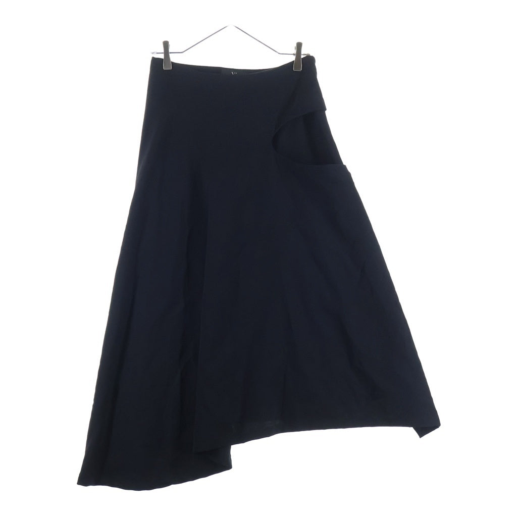 Y's(ワイズ) 19AW ウール 変形 ミディアムスカート ブラック レディース YC-S11-100