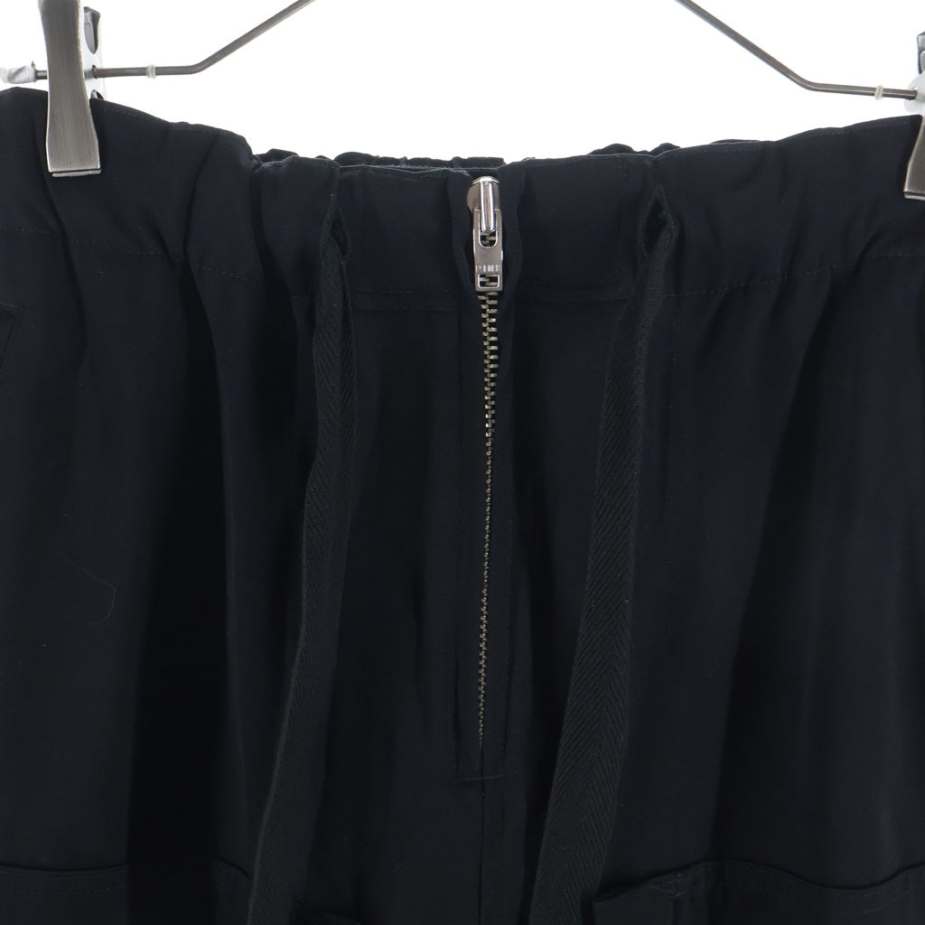 Y's(ワイズ) 20AW Pre WOOL SAROUEL PANTS フロントジップ 2ポケット ウールサルエルパンツ ブラック レディース YB-P41-130