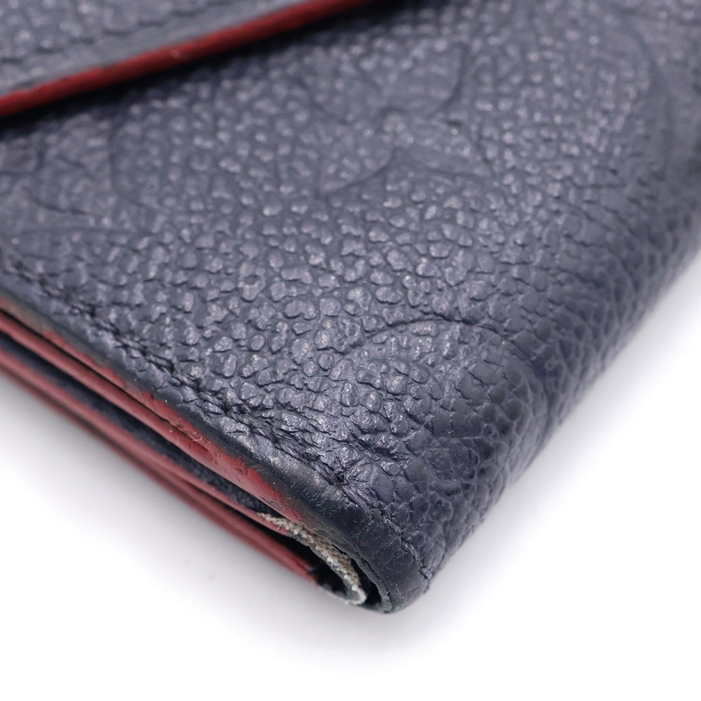 LOUIS VUITTON(ルイヴィトン) ポルトフォイユゾエ モノグラム・アンプラント マリーヌルージュ 二つ折り財布 ネイビー M58880 レディース