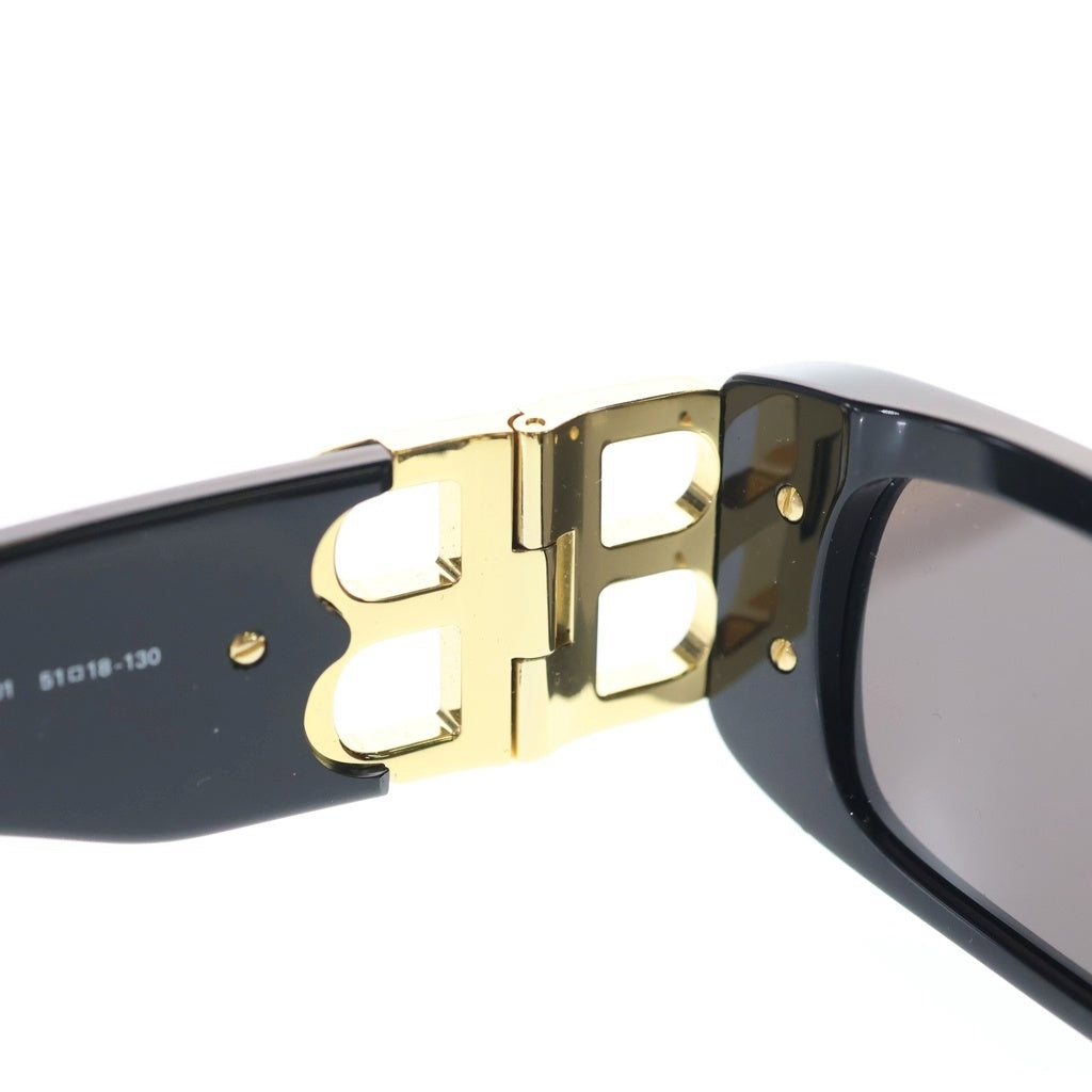 BALENCIAGA(バレンシアガ) Dynasty Rectangle ダイナスティ レクタングル BBロゴ サングラス アイウェア ブラック/ゴールド BB0096S