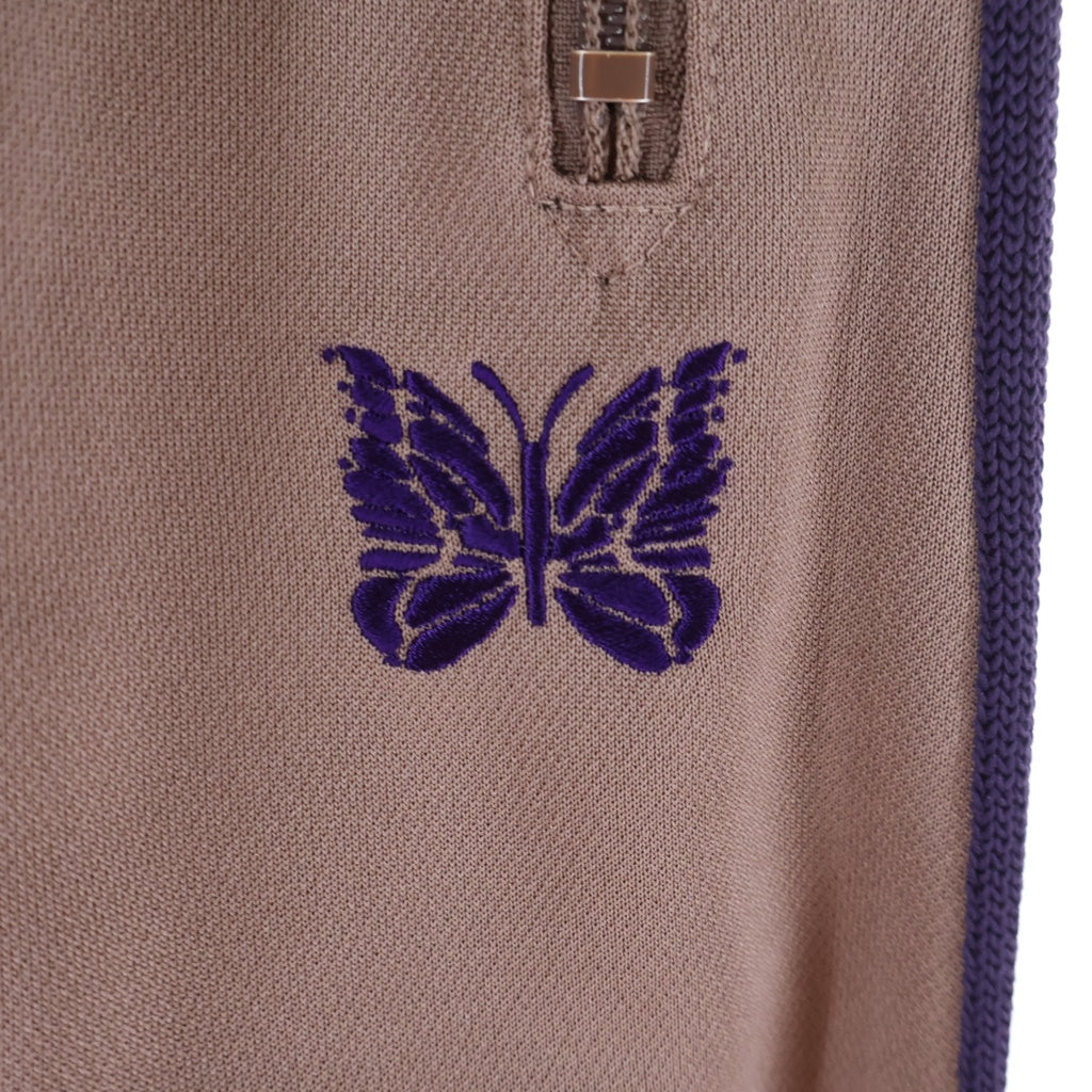 Needles(ニードルス) 22AW H.D. Track Pant ロゴ刺繍 ヒザデル サイドライン トラックパンツ ピンク/パープル LQ233