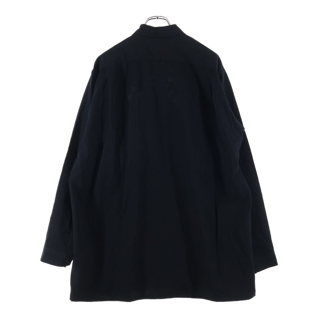 Yohji Yamamoto POUR HOMME(ヨウジヤマモト プールオム) 96SS 花と少年期 wool gabardine shirt ウール長袖シャツ ブラック HF-B19-950