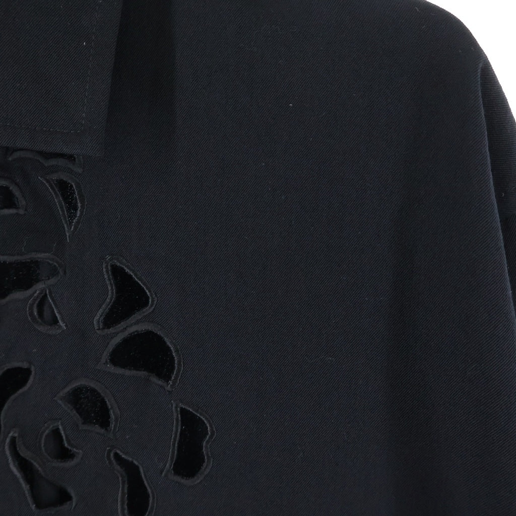 Yohji Yamamoto POUR HOMME(ヨウジヤマモト プールオム) 96SS 花と少年期 wool gabardine shirt ウール長袖シャツ ブラック HF-B19-950