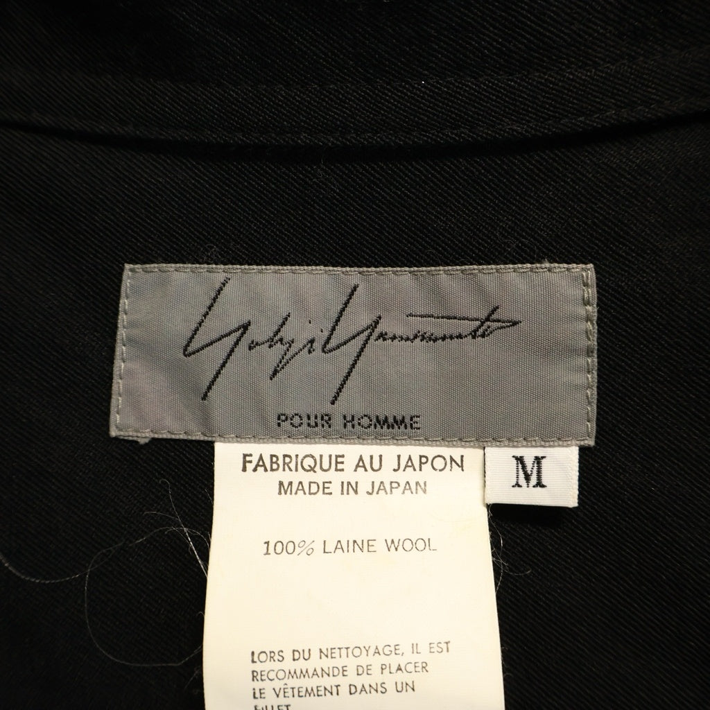 Yohji Yamamoto POUR HOMME(ヨウジヤマモト プールオム) 96SS 花と少年期 wool gabardine shirt ウール長袖シャツ ブラック HF-B19-950