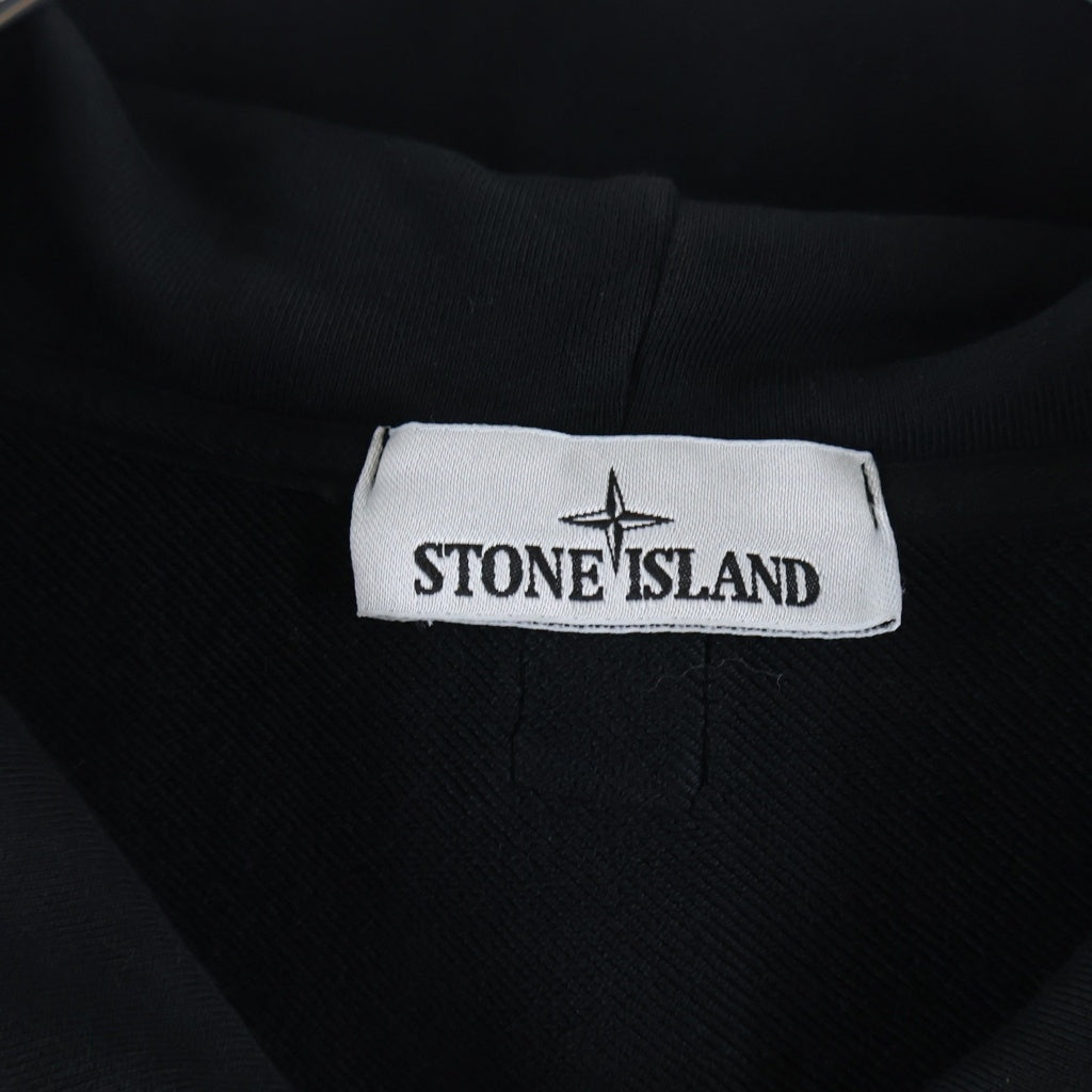 STONE ISLAND(ストーンアイランド) Hoodie Zippe Organic Cotton Fleece コットン ジップアップ長袖パーカー フーディ ブラック L1S156100039S0051