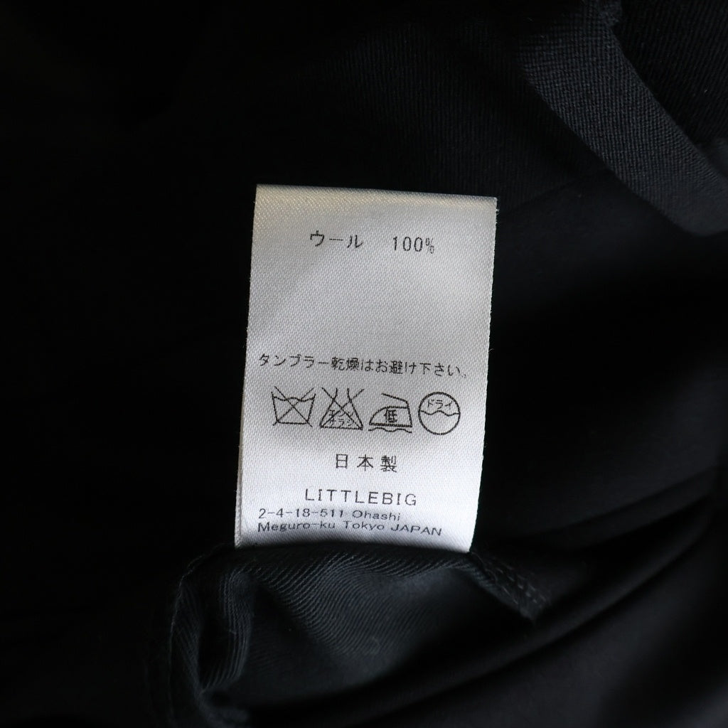LITTLEBIG(リトルビッグ) Slim Trousers ウール スリムスラックス ブラック LB153-PT01