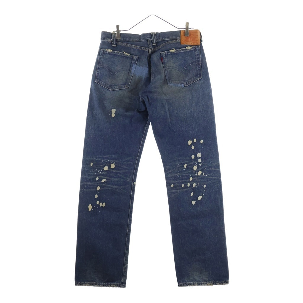 Levi's(リーバイス) 501XX REGULAR STRAIGHT BIGE 1937年復刻モデル 日本製 レギュラーストレート ビッグE 赤耳 シングルステッチ ダメージ加工 ペインター デニムパンツ 37501