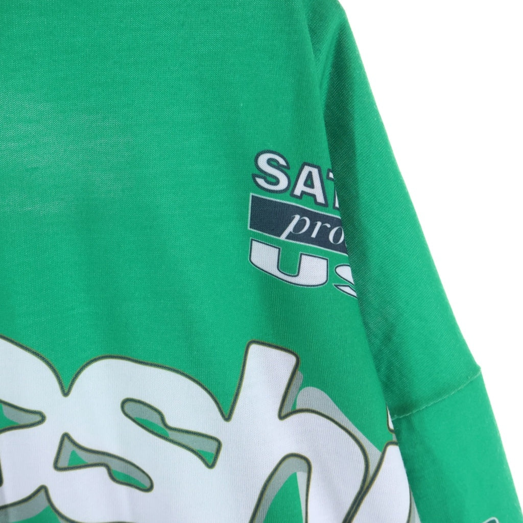 SATOSHI NAKAMOTO(サトシナカモト) Speedway Longsleeve グラフィック クルーネック長袖Tシャツカットソー グリーン ‐
