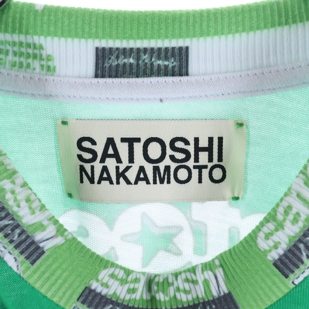 SATOSHI NAKAMOTO(サトシナカモト) Speedway Longsleeve グラフィック クルーネック長袖Tシャツカットソー グリーン ‐