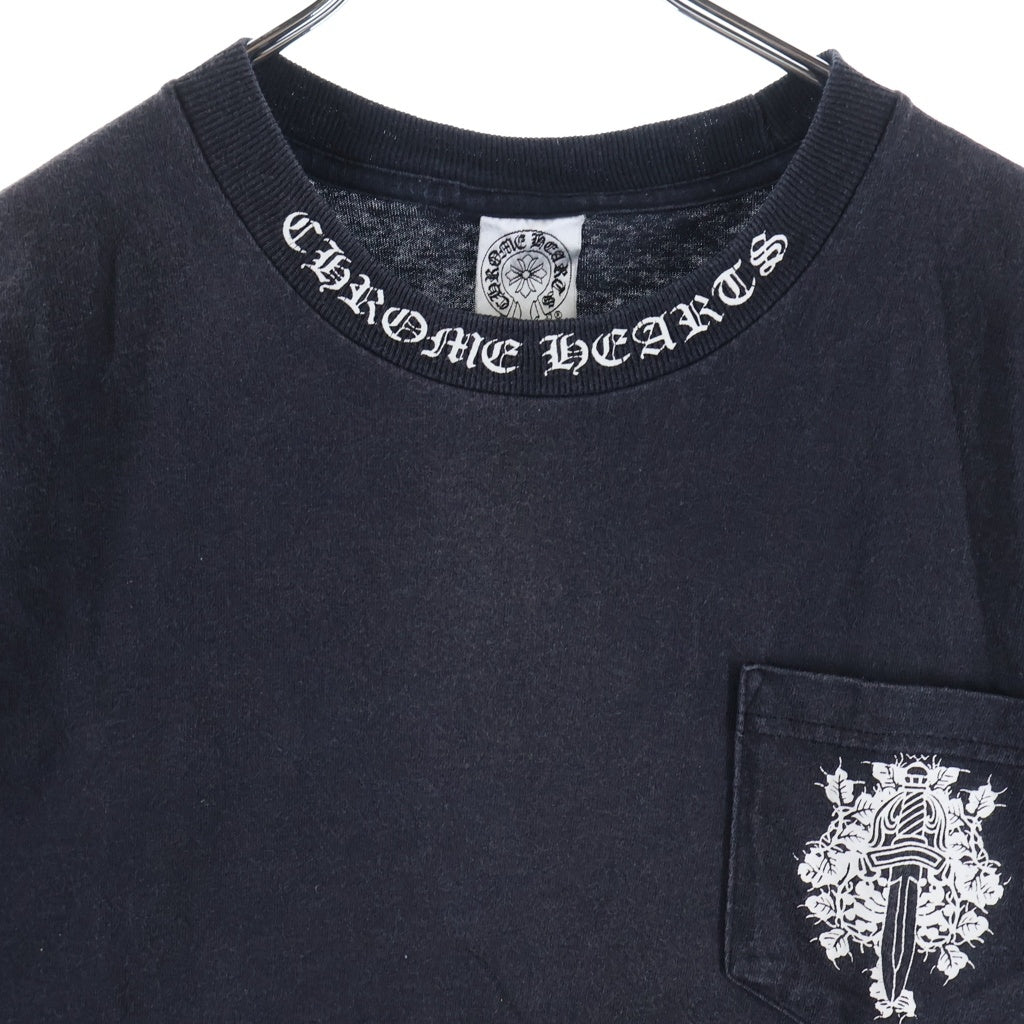 CHROME HEARTS(クロムハーツ) OLD S/S オールド ネックロゴ バックスクロールラベルプリント クルーネック半袖Tシャツカットソー ブラック