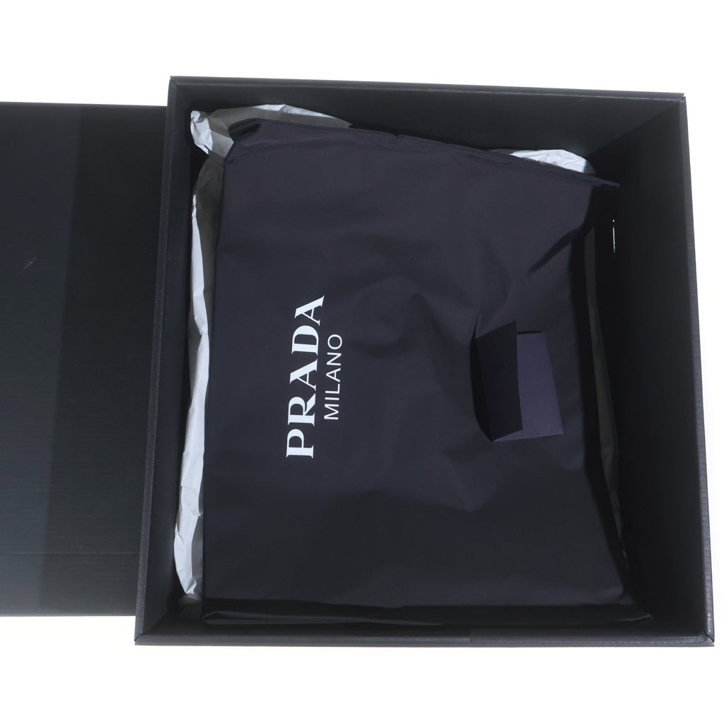 PRADA(プラダ) トライアングルロゴプレート チャンキーヒール 厚底 ボア シアリングライニング ローカットスニーカー ホワイト 1E947M