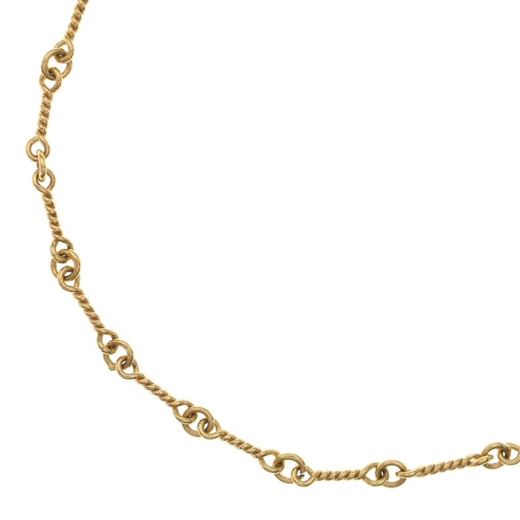 CHROME HEARTS(クロムハーツ) 22K NECKCHAIN T16 ツイストチェーンネックレス 16inch ゴールド BCA013