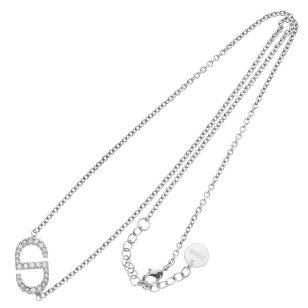 DIOR(ディオール) Petit CD ラインストーンネックレス シルバー/ホワイト N2241WOMCY_D001 レディース