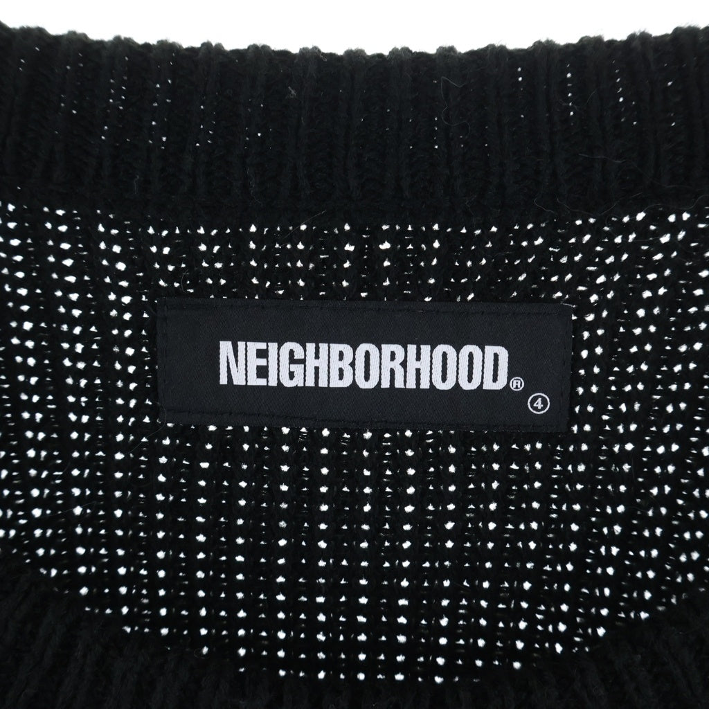 NEIGHBORHOOD(ネイバーフッド) 20SS SAVAGE . CREW / A-KNIT . LS クルーネックダメージ加工ニットセーター ブラック 202FUNH-KNM01