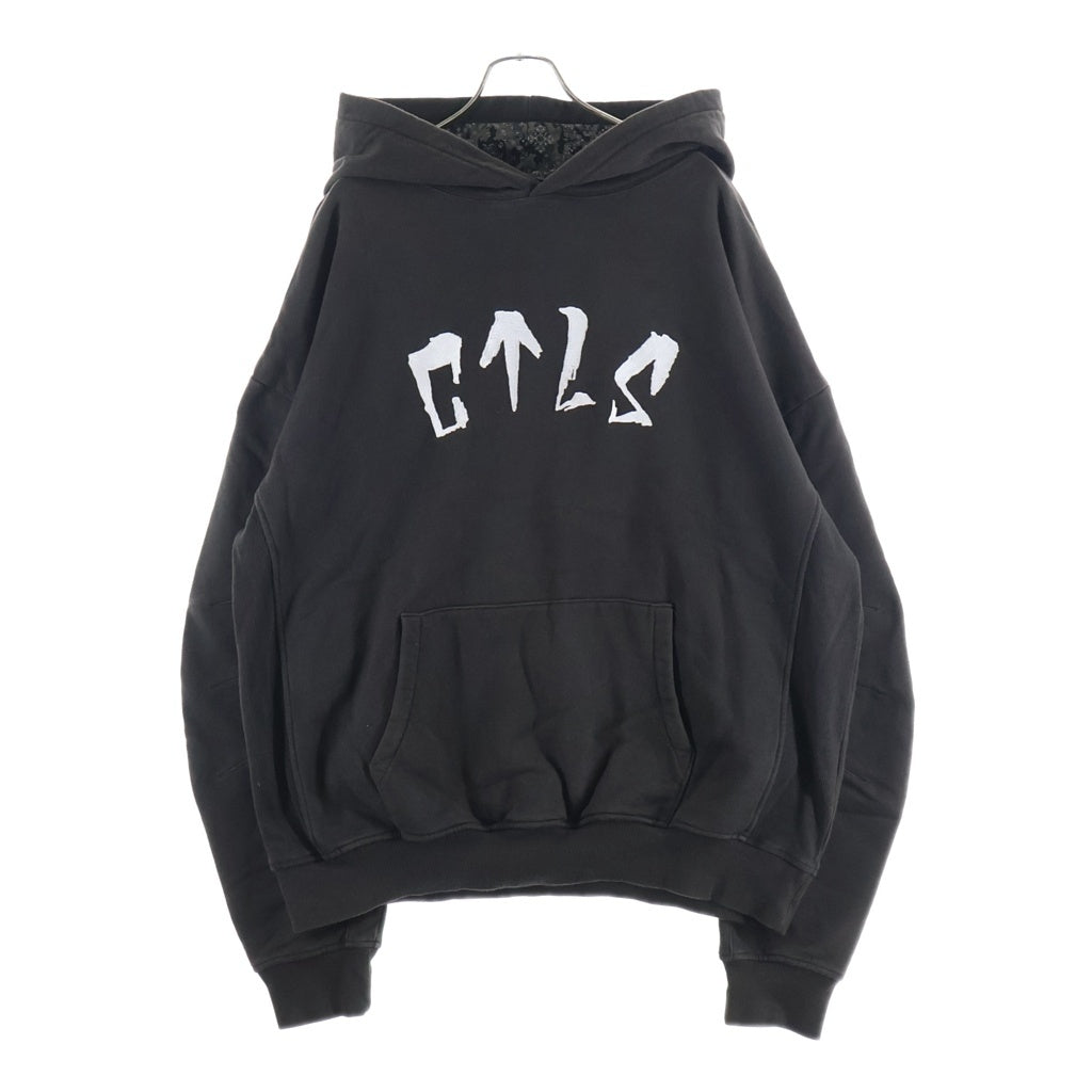 cvtvlist(カタリスト) FLEECE ARCHED LOGO USUAL HOODIE ペイズリー柄 ロゴ刺繍 フーディー プルオーバー パーカー ブラウン 210110301