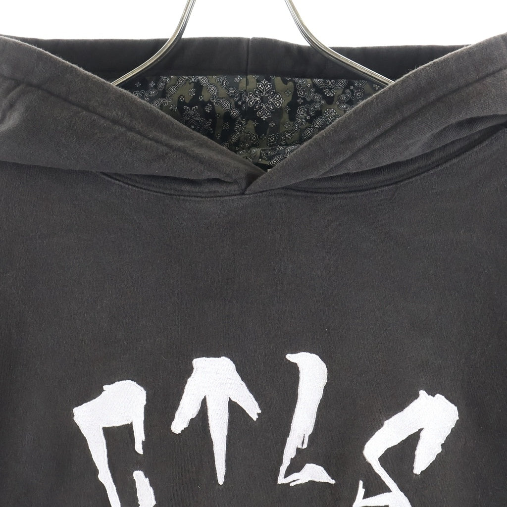 cvtvlist(カタリスト) FLEECE ARCHED LOGO USUAL HOODIE ペイズリー柄 ロゴ刺繍 フーディー プルオーバー パーカー ブラウン 210110301