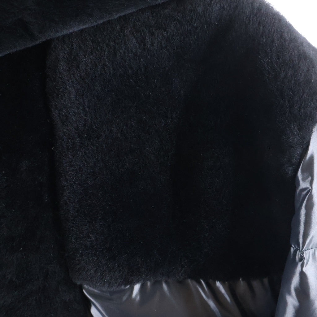 1 PIU 1 UGUALE 3(ウノピゥウノウグァーレトレ) EMMETI HOODED COAT ムートン ファー ダウンジャケット ブラック MRC042