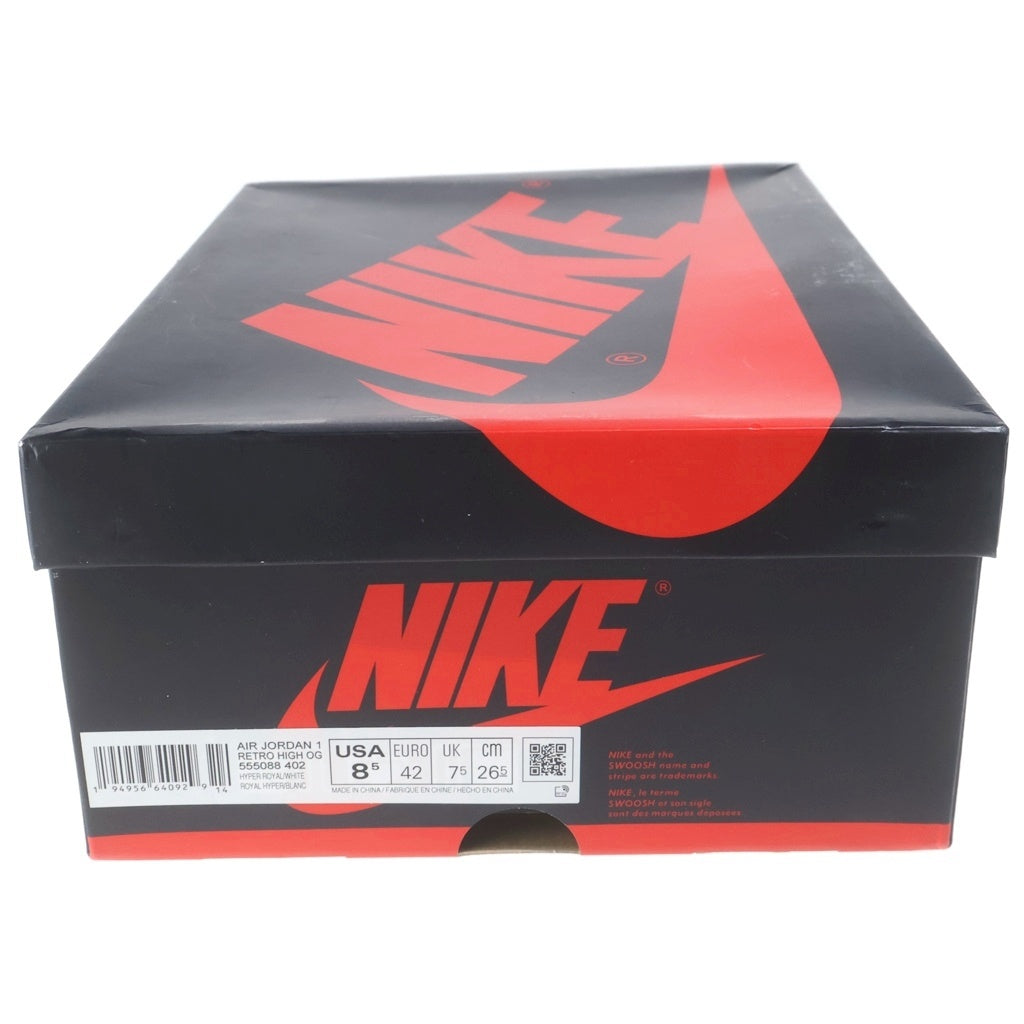 NIKE(ナイキ) AIR JORDAN 1 HIGH OG HYPER ROYAL エアジョーダン1 ハイパーロイヤル ハイカットスニーカー ホワイト/ブルー US8.5/26.5cm 555088-402