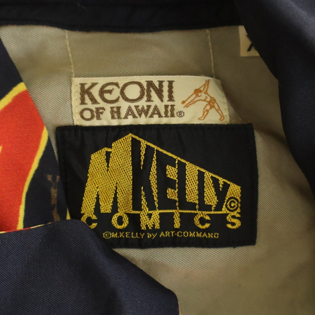 SUN SURF(サンサーフ) KEONI OF HAWAII M KELLY COMICS SS35070 ケオニ オブ ハワイ マシンガンケリー アロハボーイズ オープンカラー半袖シャツ ピンク