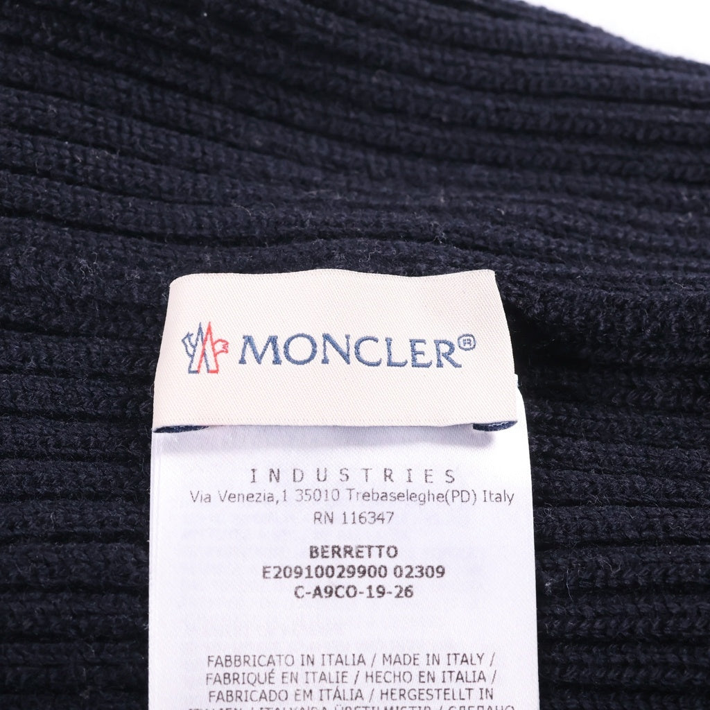 MONCLER(モンクレール) ベレット ロゴワッペンニットビーニー 帽子 ブラック E20910029900 レディース