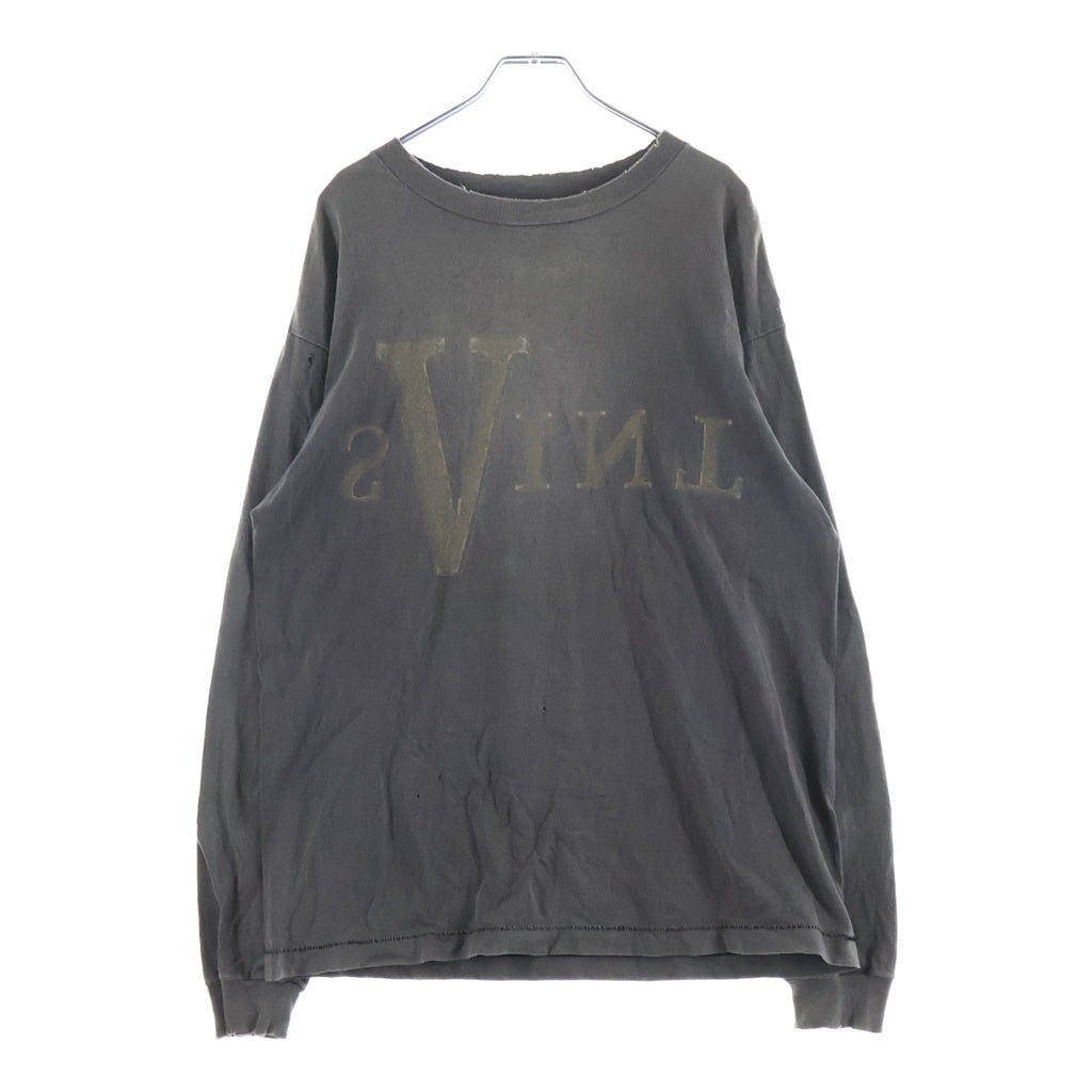 SAINT MICHAEL(セントマイケル) 22AW × VLONE VL LS TEE MARIA SM-A22-0000-076 ヴィーローン ヴィンテージ加工 両面プリントクルーネック長袖Tシャツカットソー ロンT グレー