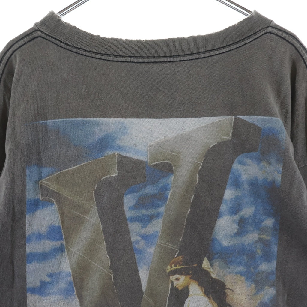 SAINT MICHAEL(セントマイケル) 22AW × VLONE VL LS TEE MARIA SM-A22-0000-076 ヴィーローン ヴィンテージ加工 両面プリントクルーネック長袖Tシャツカットソー ロンT グレー
