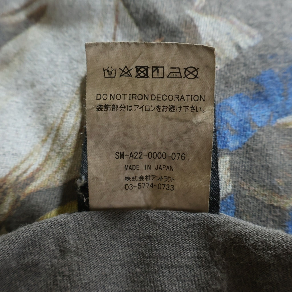 SAINT MICHAEL(セントマイケル) 22AW × VLONE VL LS TEE MARIA SM-A22-0000-076 ヴィーローン ヴィンテージ加工 両面プリントクルーネック長袖Tシャツカットソー ロンT グレー
