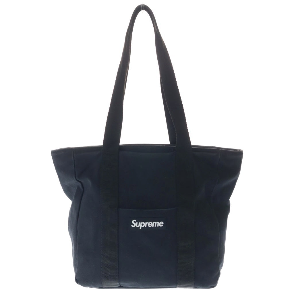 SUPREME(シュプリーム) 22SS CANVAS TOTE フロントボックスロゴ刺繍 キャンバス トートバッグ ブラック -