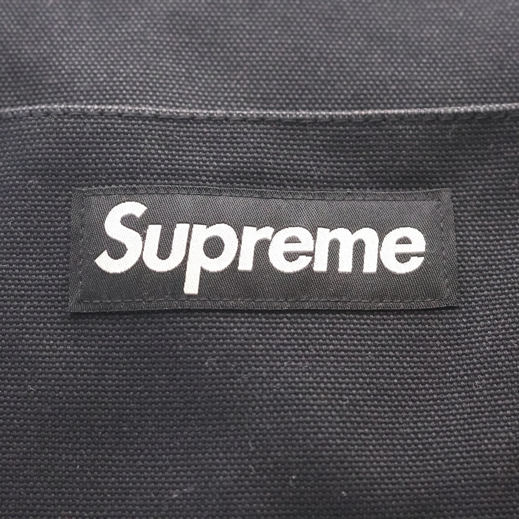 SUPREME(シュプリーム) 22SS CANVAS TOTE フロントボックスロゴ刺繍 キャンバス トートバッグ ブラック -