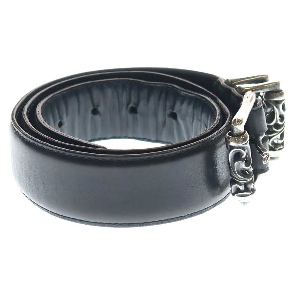 CHROME HEARTS(クロムハーツ) BLT ROLLER 3PC1.5inch 3PCローラーバックル レザーベルト シルバー BCA357