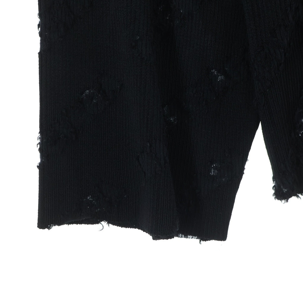 BALENCIAGA(バレンシアガ) 22AW All-Over Logo Turtleneck ロゴ総柄 レーヨンハイネック長袖ニットセーター ブラック 719056 T5188