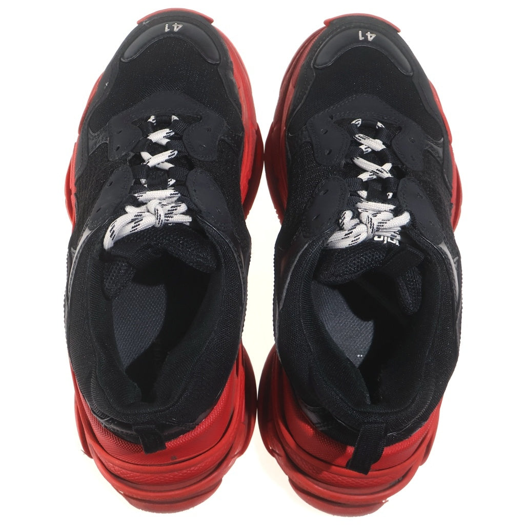 BALENCIAGA(バレンシアガ) TRIPLE S トリプルS レザー ダットローカットスニーカー ブラック/レッド 536737