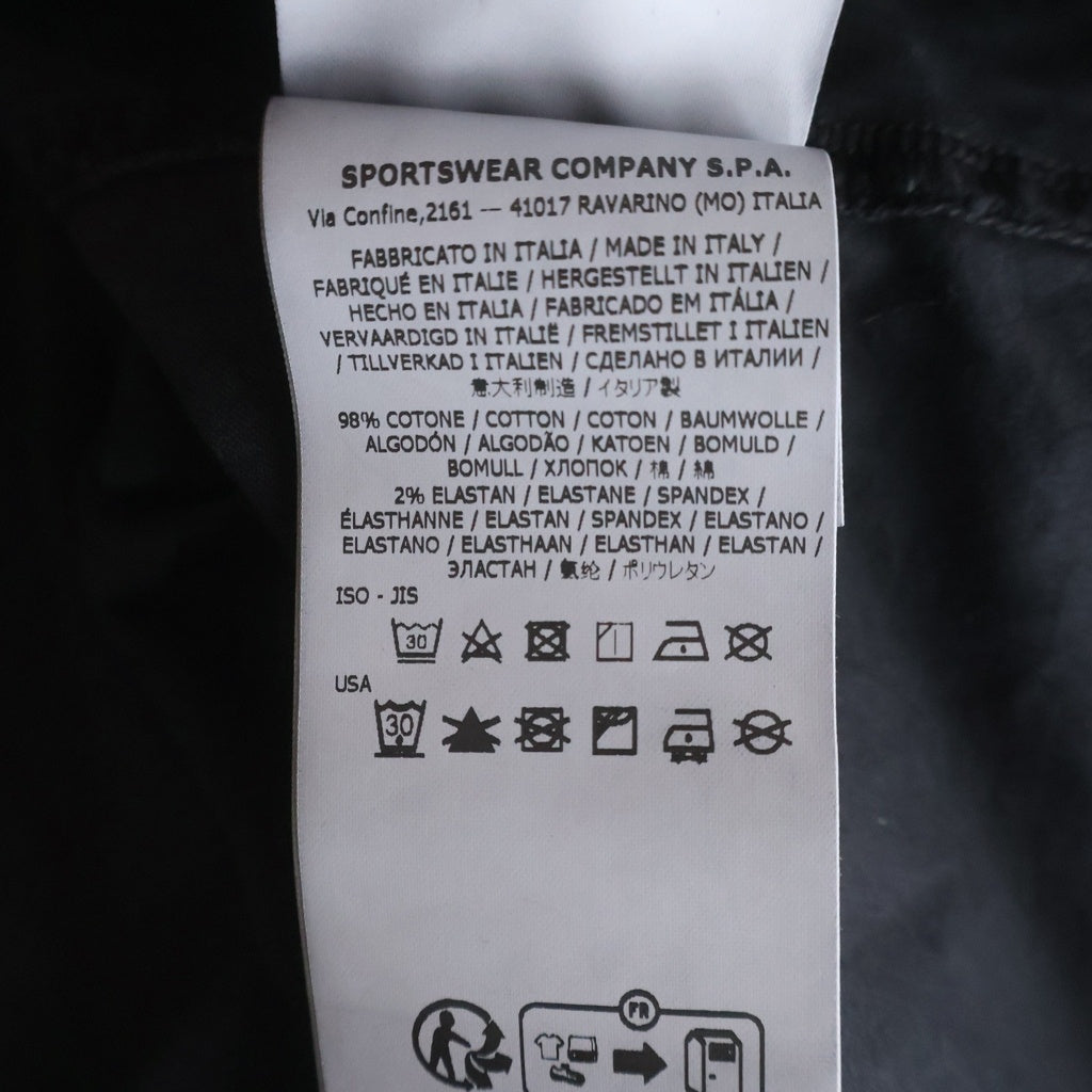 STONE ISLAND(ストーンアイランド) Brushed Cotton Zip Overshirt ロゴワッペン刺繍 ブラッシュド コットン ダブルジップ オーバーシャツ ジャケット ブラック 801510104