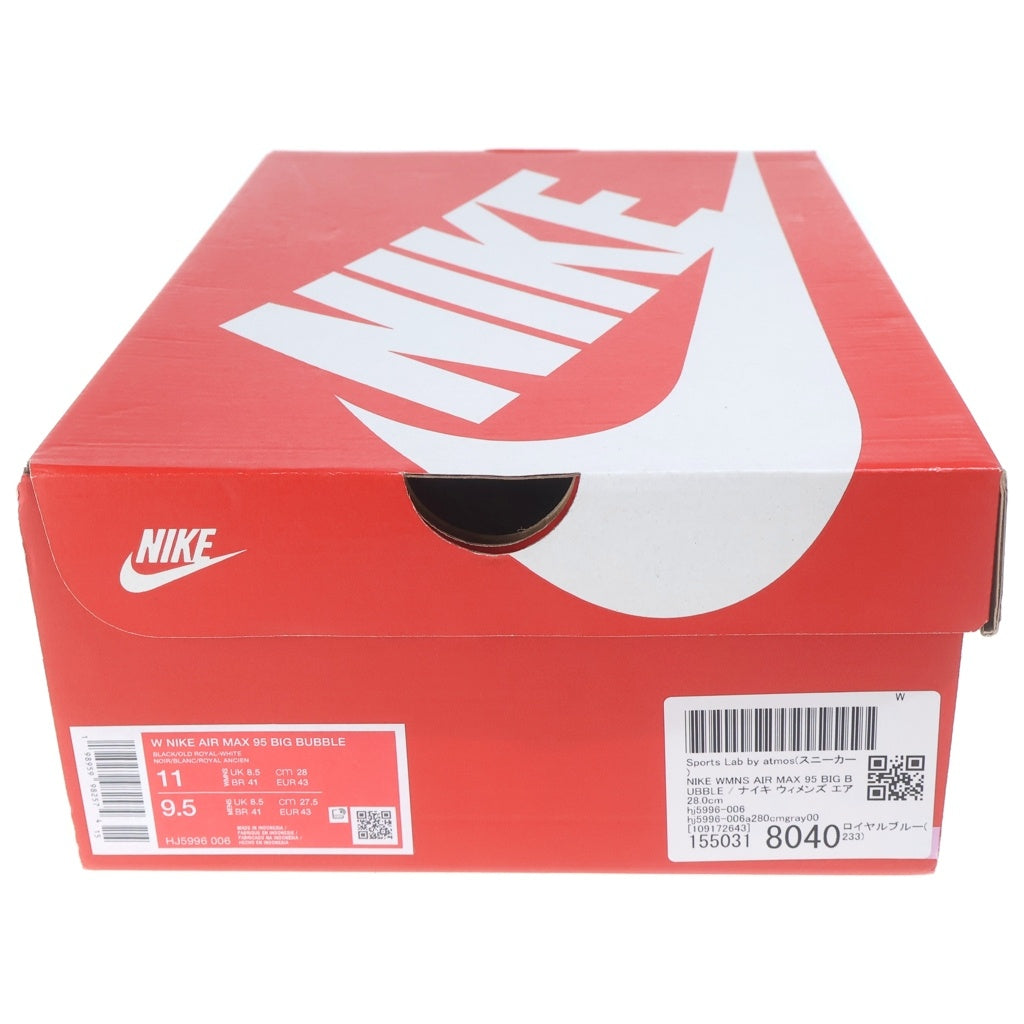 NIKE(ナイキ) WMNS AIR MAX 95 OG BIG BUBBLE OLD ROYAL HJ5996-001 ウィメンズ エアマックス95 ビッグバブル ローカットスニーカー グレー US11/28cm レディース