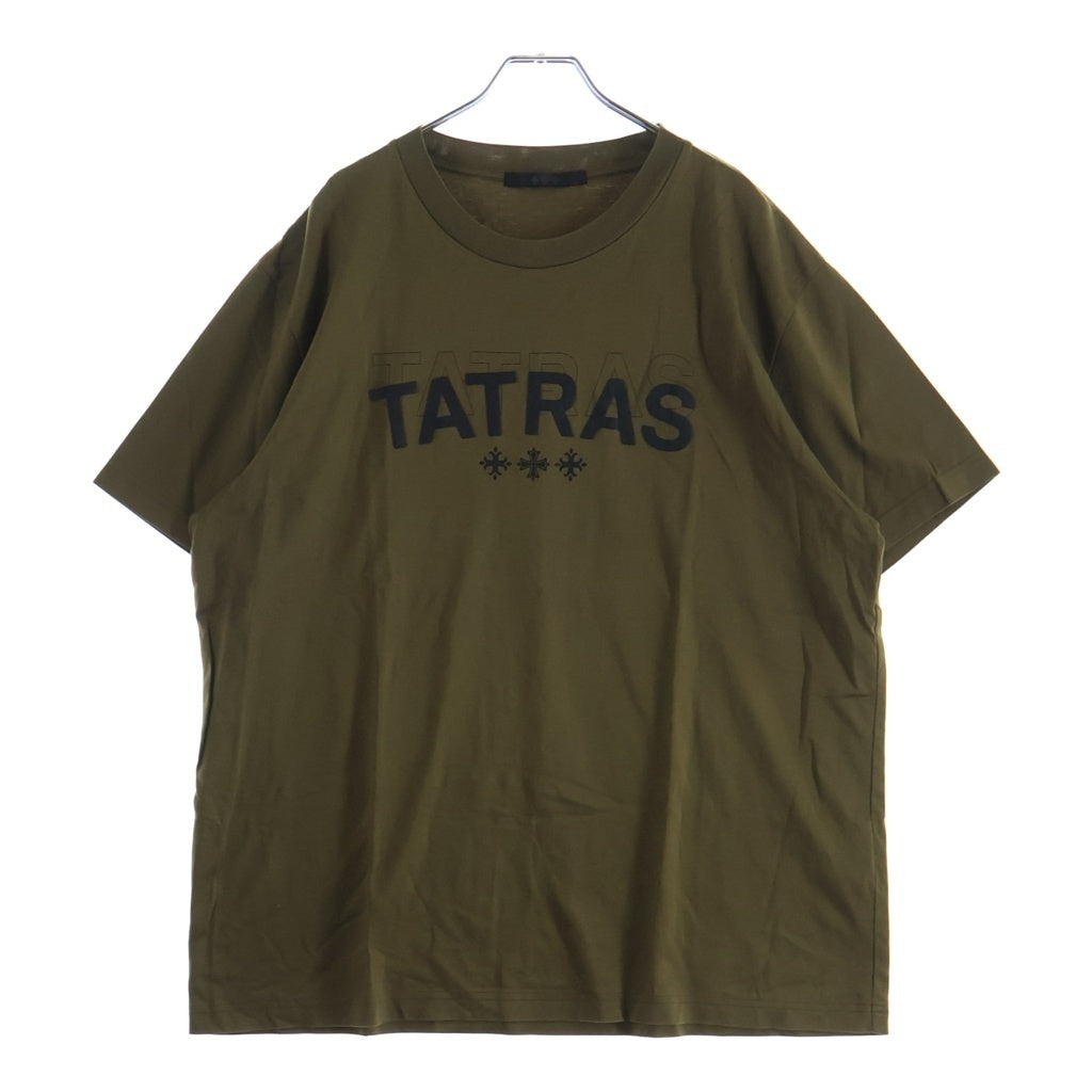 TATRAS(タトラス) ANICETO LOGO T-SHIRT MTAT24S8261 アニチュート 発砲ロゴプリント クルーネック半袖Tシャツカットソー カーキ