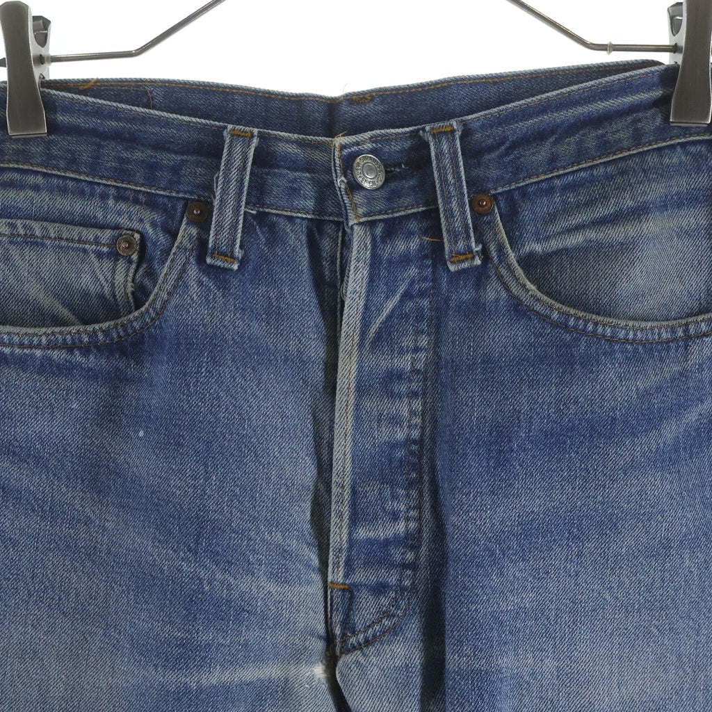 Levi's(リーバイス) 70S VINTAGE 501 66後期 ボタン裏6 スモールE 不均等V 赤耳 並行 チェーンステッチ ボタンフライデニムパンツ ジーンズ インディゴ -