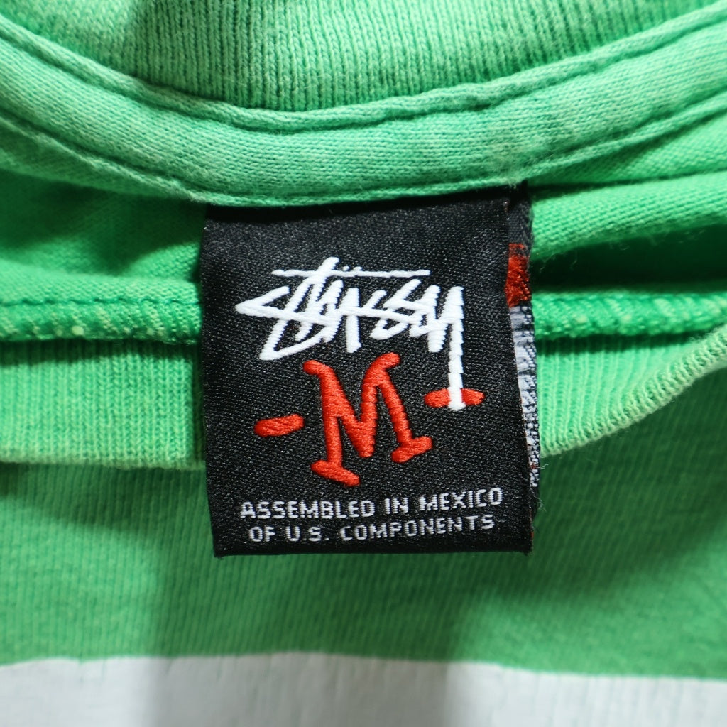 STUSSY(ステューシー) 両面ビックロゴプリント クルーネック半袖Tシャツカットソー グリーン