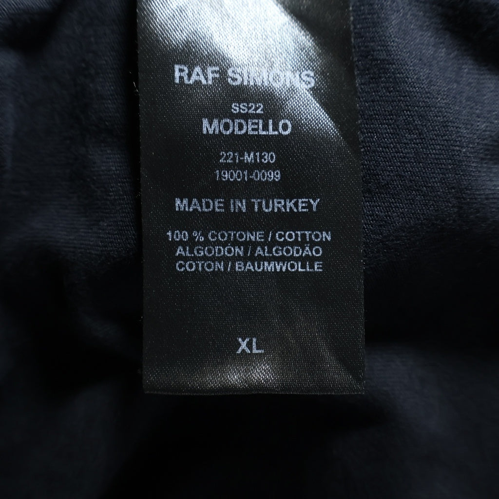 RAF SIMONS(ラフシモンズ) 22SS SOLEMN-X 両面プリント オーバーサイズ クルーネック半袖Tシャツカットソー ブラック 221-M130