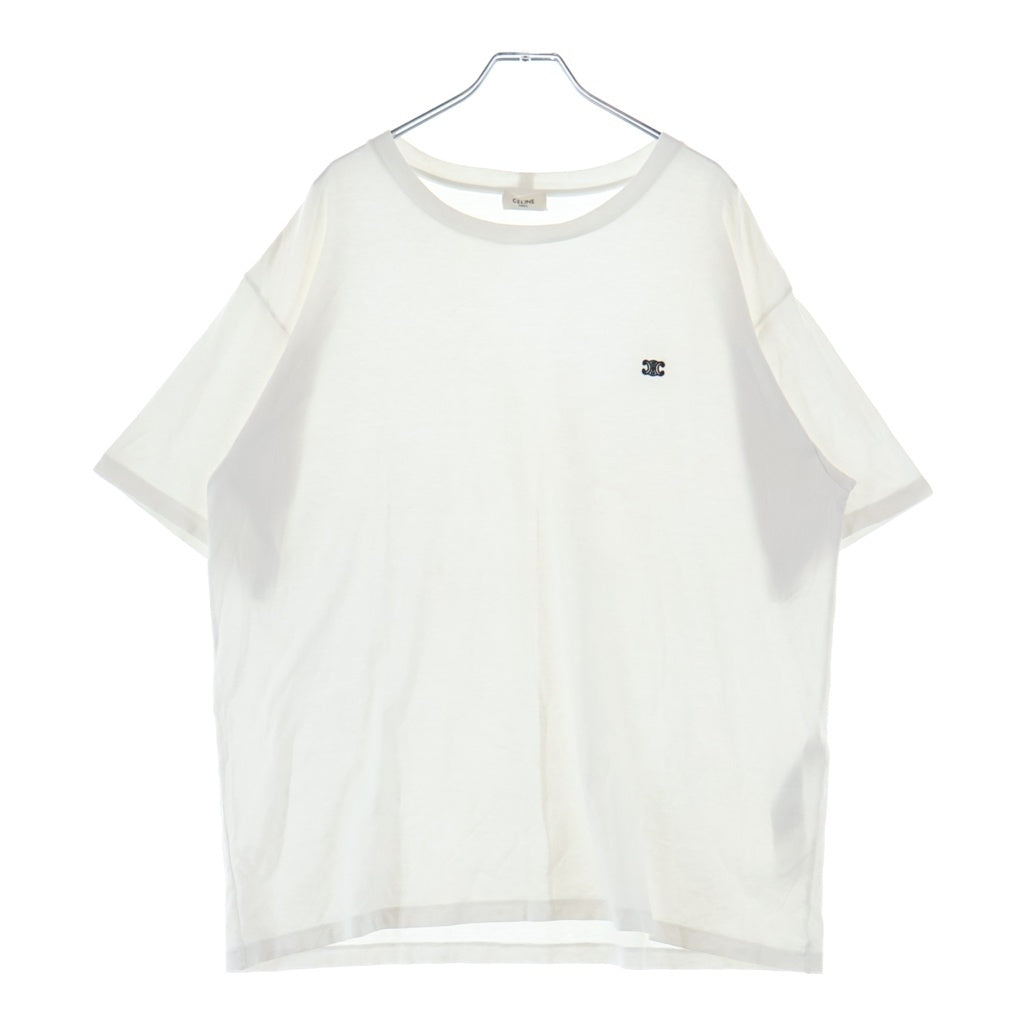 CELINE(セリーヌ) トリオンフエンブロイダリークルーネック半袖Tシャツカットソー ホワイト 2X04I671Q.01OB