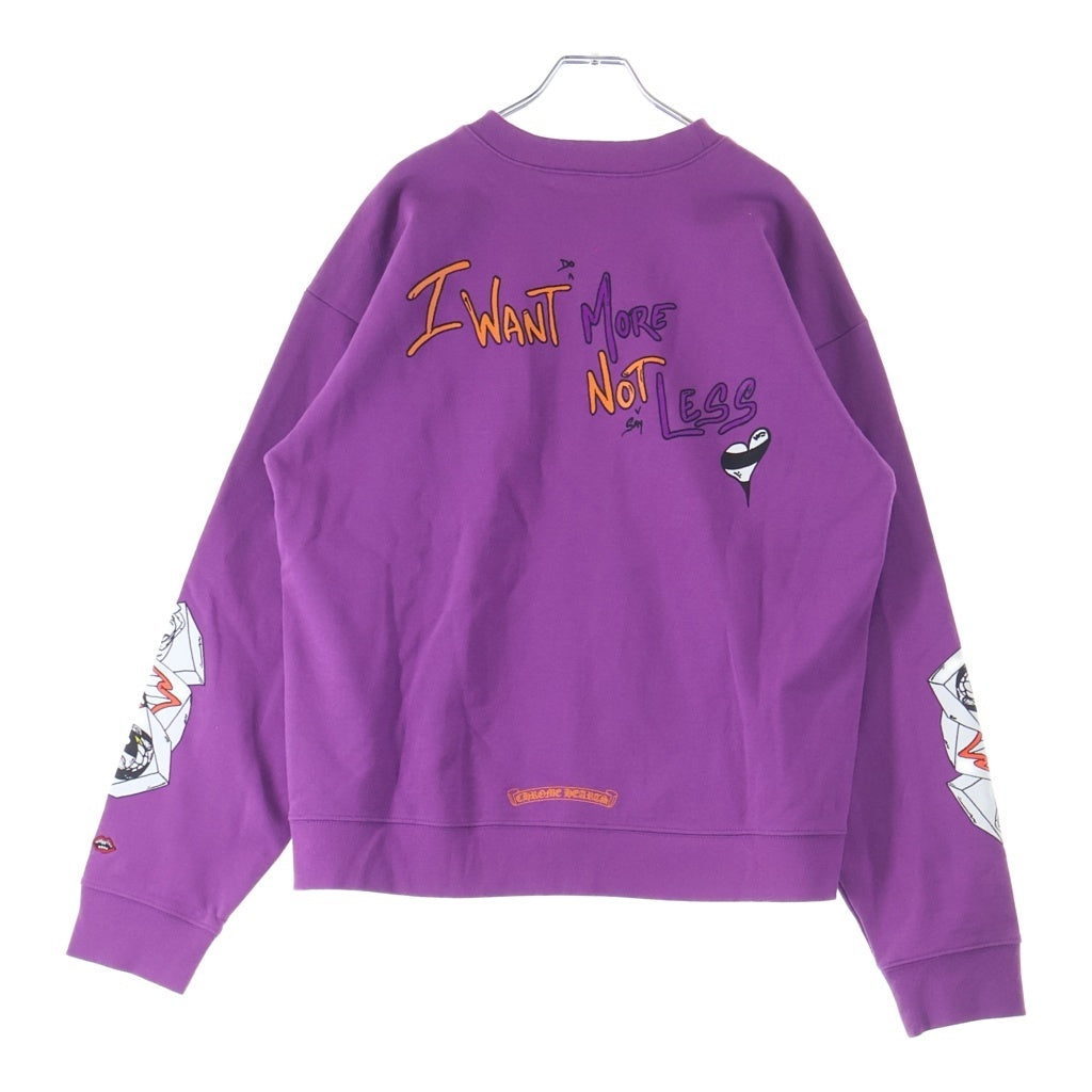 CHROME HEARTS(クロムハーツ) 24AW × MATTY BOY I WANT MORE NOT LESS CREW NECK SWEAT SHIRT マッティボーイ クルーネックスウェットシャツ トレーナー パープル